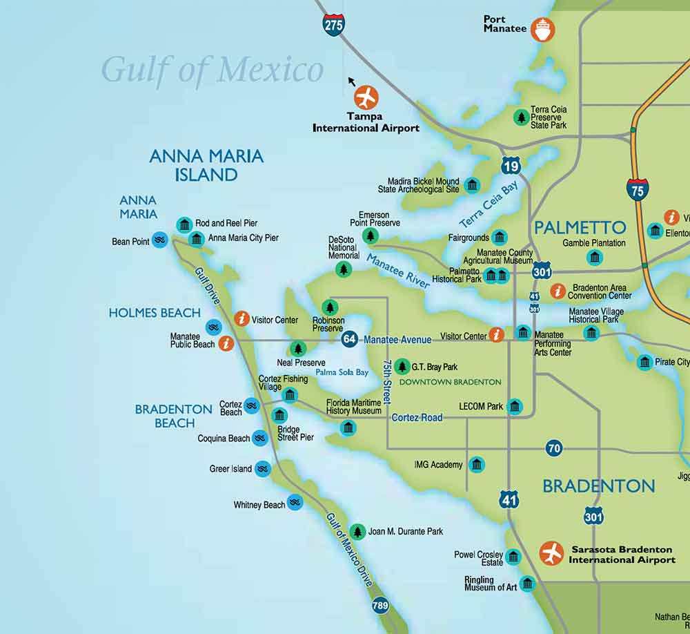 Visit The Bradenton Area: Anna Maria Island And Longboat Key within Map of Florida West Coast Anna Maria Island