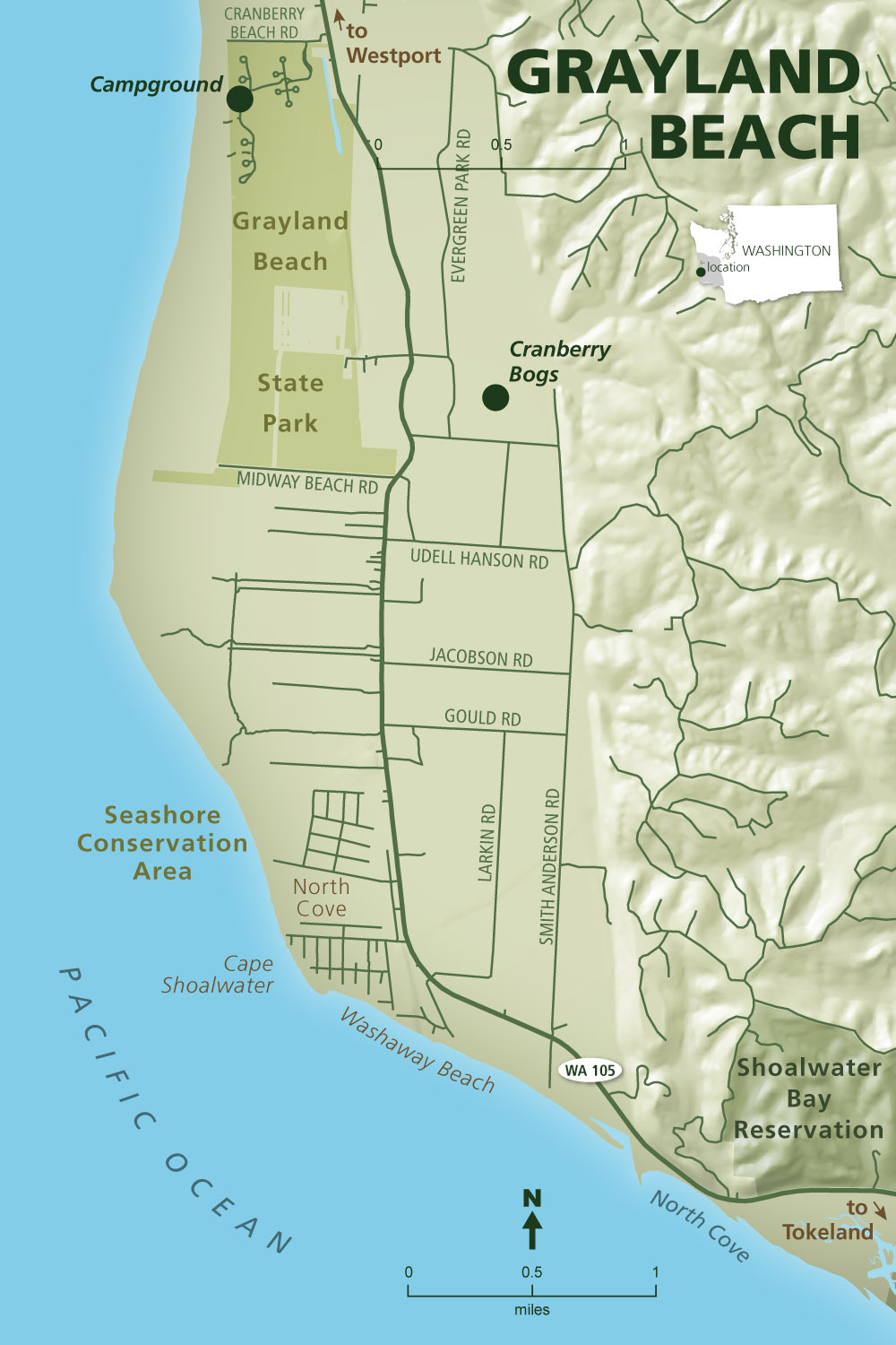 Wa100: A Washington Geotourism Website for Grayland Beach State Park Map