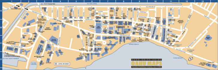 Map Hotels Waikiki Beach Hawaii