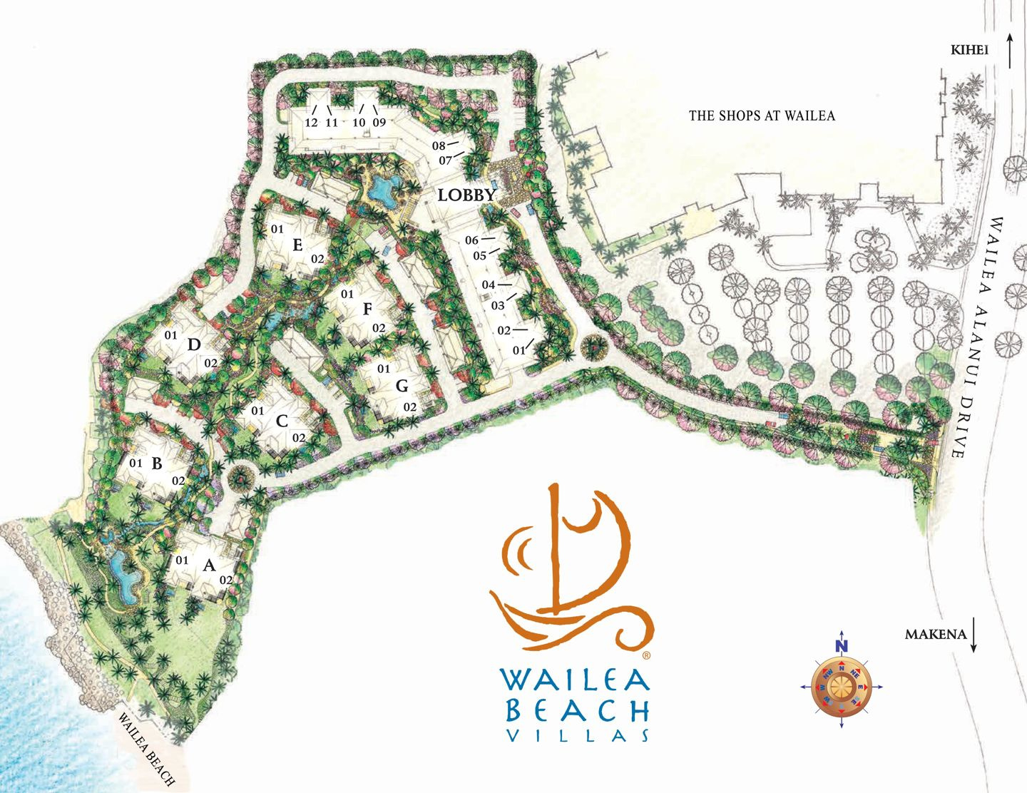 Wailea Beach Villas - Property Layout 1 - Maui Vacation Advisors pertaining to Marriott Wailea Beach Resort Map