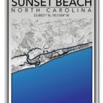 Wall Art Map Print Of Sunset Beach, North Carolina!   Etsy.de Pertaining To Map Of Sunset Beach Nc