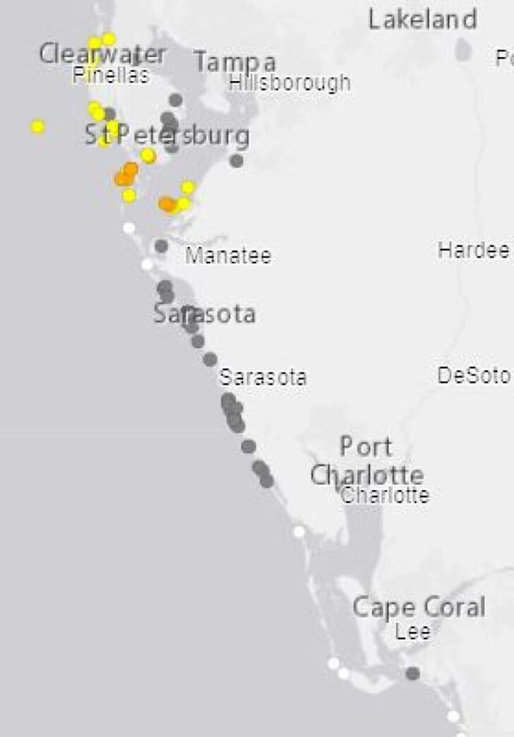Sarasota Beach Water Quality Today Map