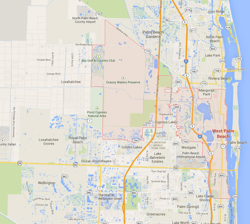 West Palm Beach, Florida Map for Mapa De West Palm Beach
