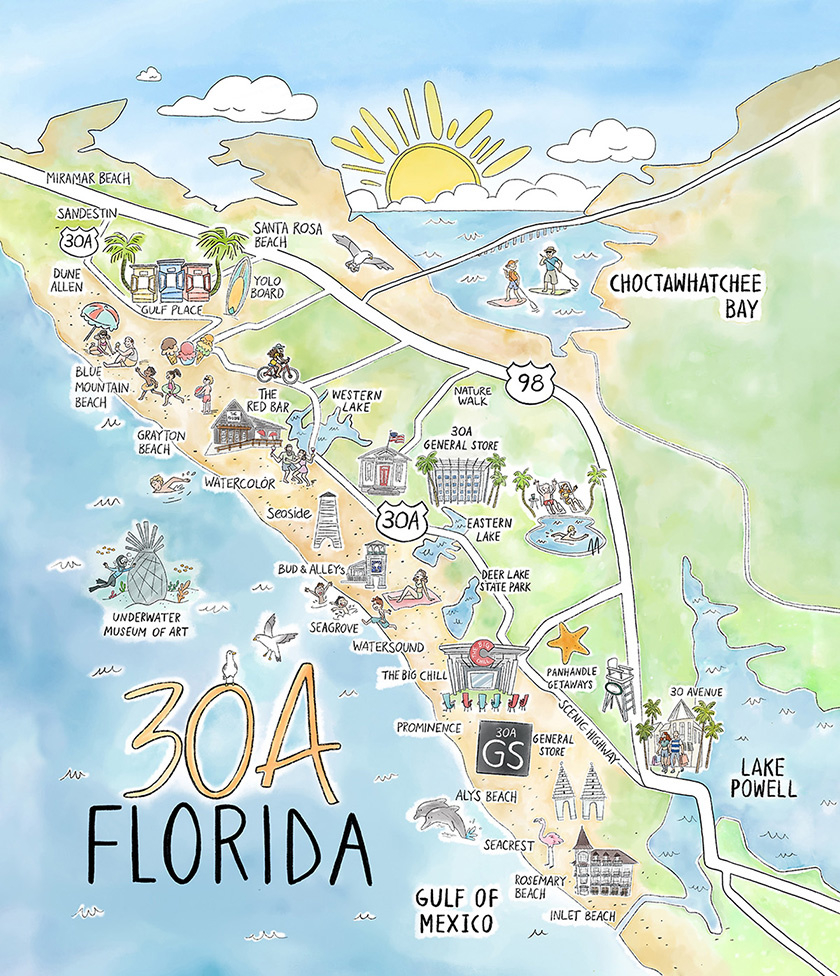 What Is 30A? A Beginners Guide To 30A Florida | with Map Of 30A Florida Beaches