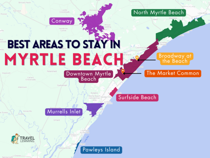 Map of Hotels in North Myrtle Beach Sc