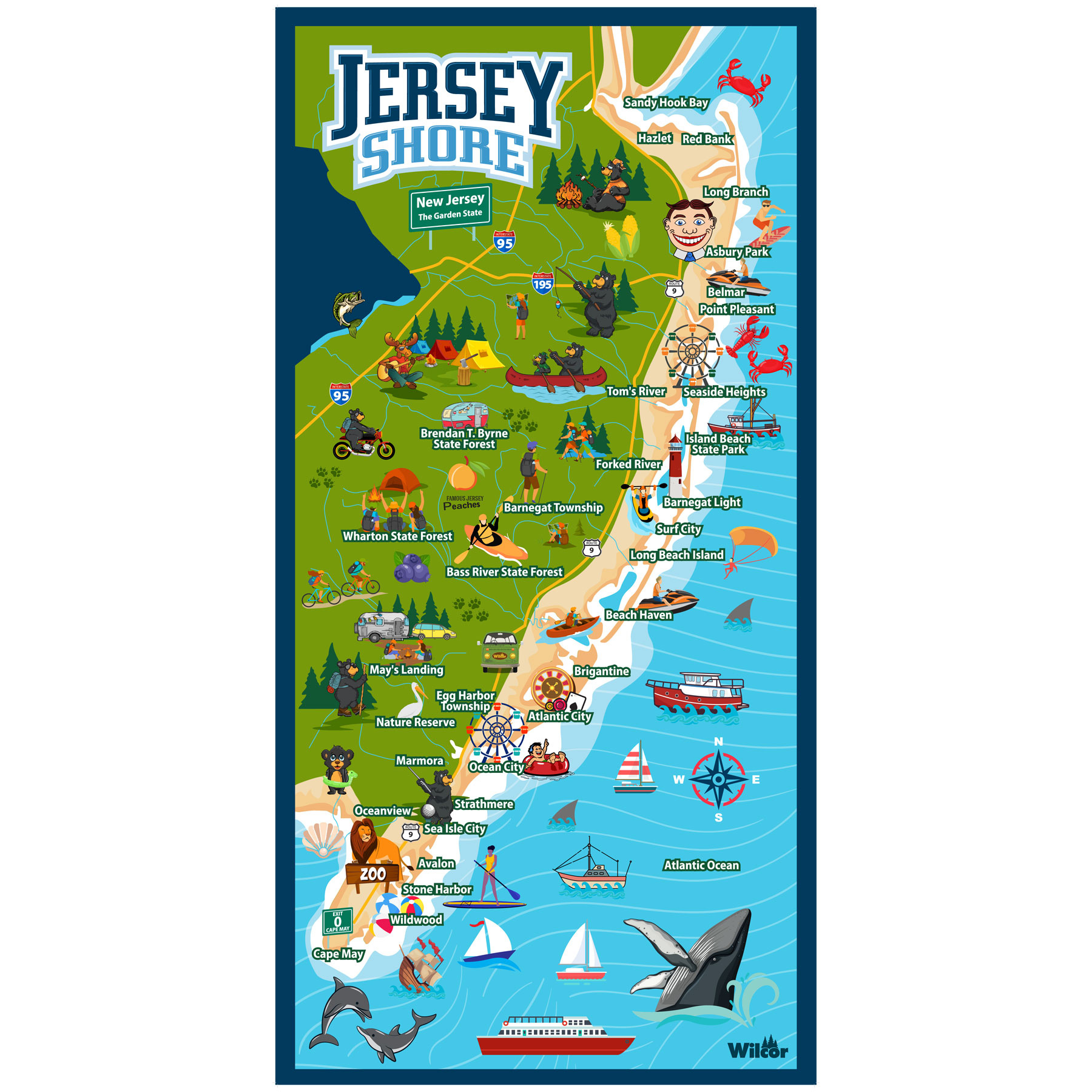Wilcor International Wholesale Importer, Outdoor Gear,Camping for Jersey Shore Map of Beaches