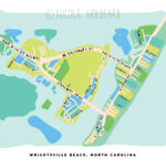 Wrightsville Beach Map, Wrightsville Beach Print, North Carolina Regarding Map Of Wrightsville Beach North Carolina