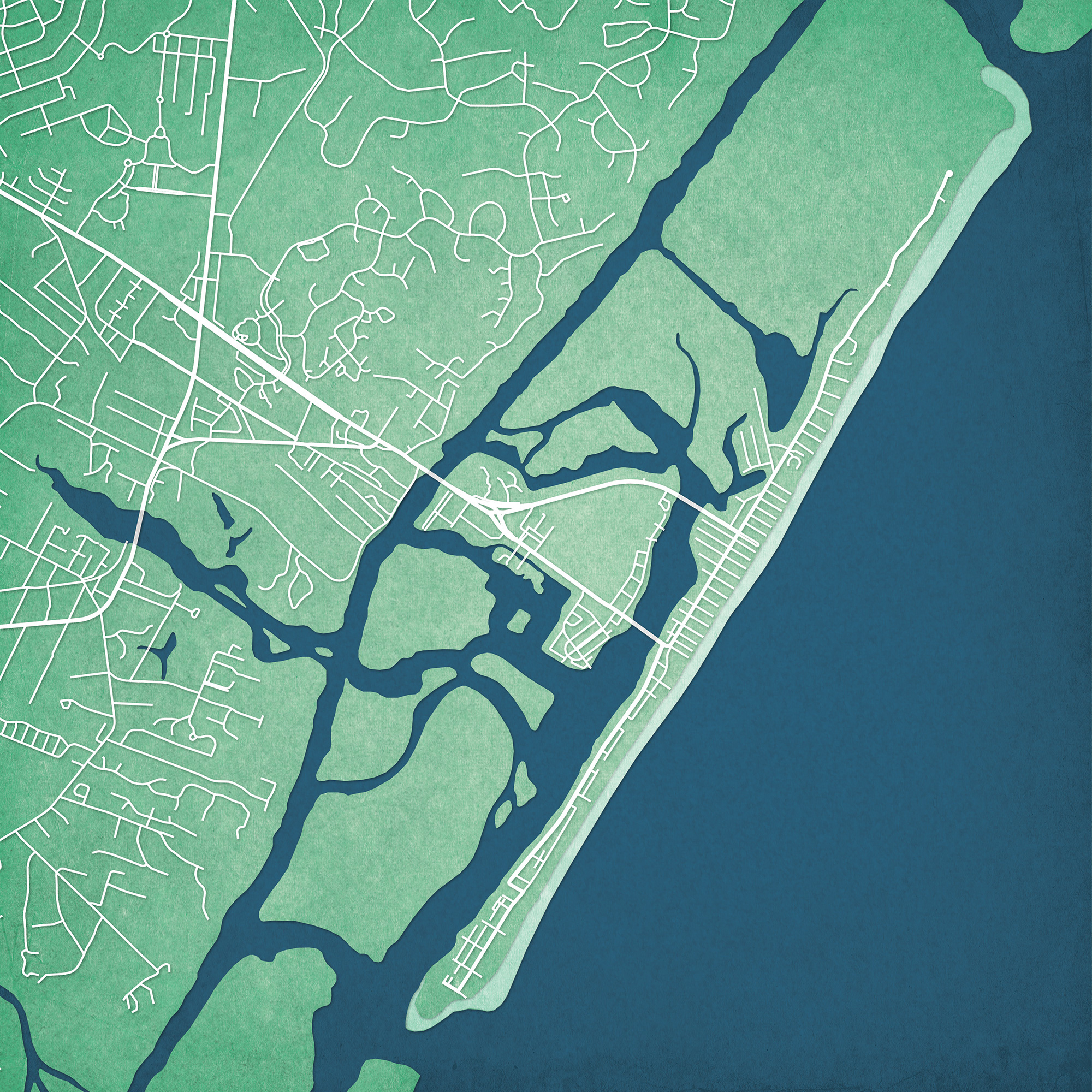 Wrightsville Beach, North Carolina Map Art - City Prints inside Map of Wrightsville Beach Nc