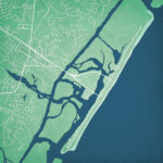 Wrightsville Beach, North Carolina Map Art   City Prints With Regard To Map Of Wrightsville Beach North Carolina