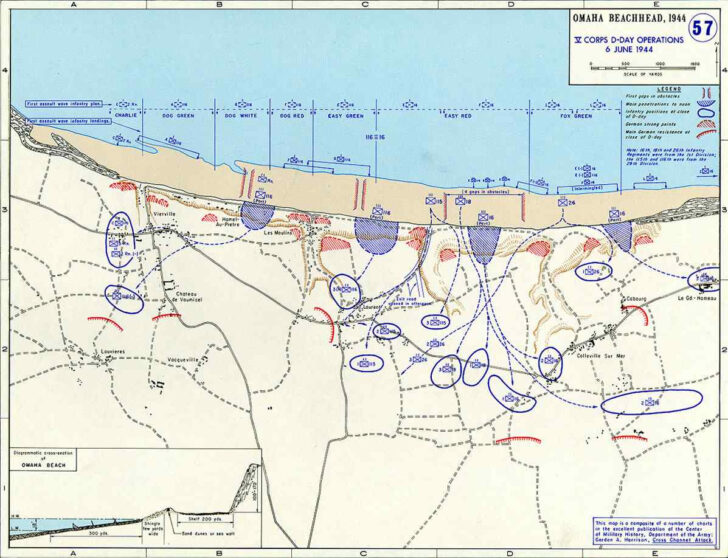 Omaha Beach on a Map Omaha Beach on a Map