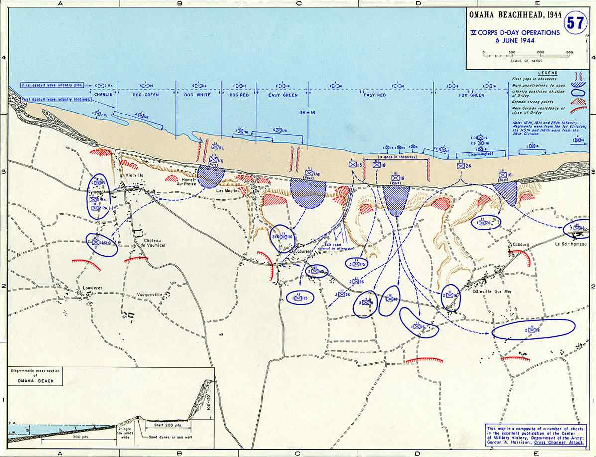 Ww2 Map Of Omaha Beach During D-Day within Omaha Beach On A Map