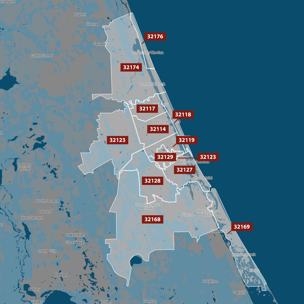 Zip Code Map | Tiffany Garten - Luxury Real Estate Expert with regard to Daytona Beach Zip Code Map