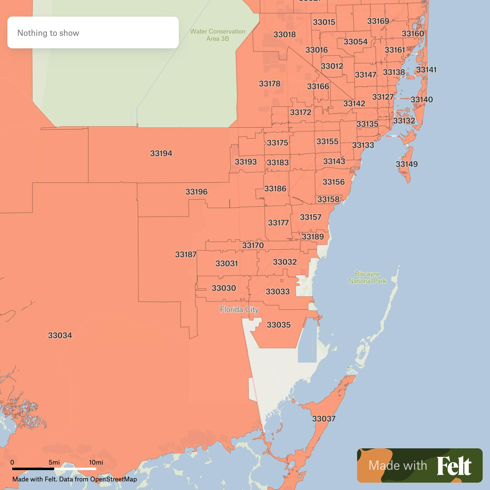 Zip Codes In Miami-Dade County, Florida inside Miami Beach Zip Code Map
