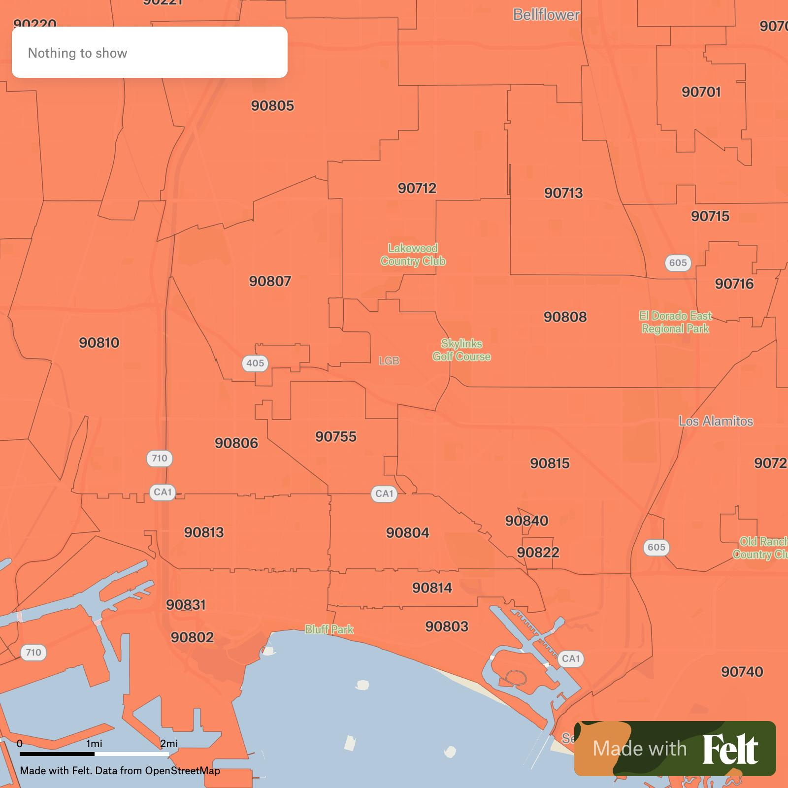 Zip Codes In The City Of Long Beach, California throughout Long Beach Ca Zip Code Map